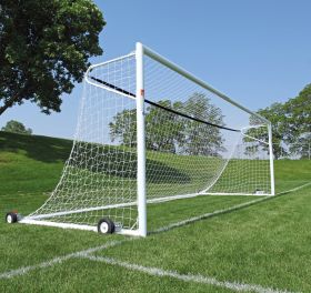 Ground Stakes 2 Diameter Steel Frame w/Durable 4mm Net Elastic Clasps & Re-Usable Ties 21x7 Foot Pass Premier 21 X 7 FT Youth Modified FIFA/EPL Steel Soccer Goal 